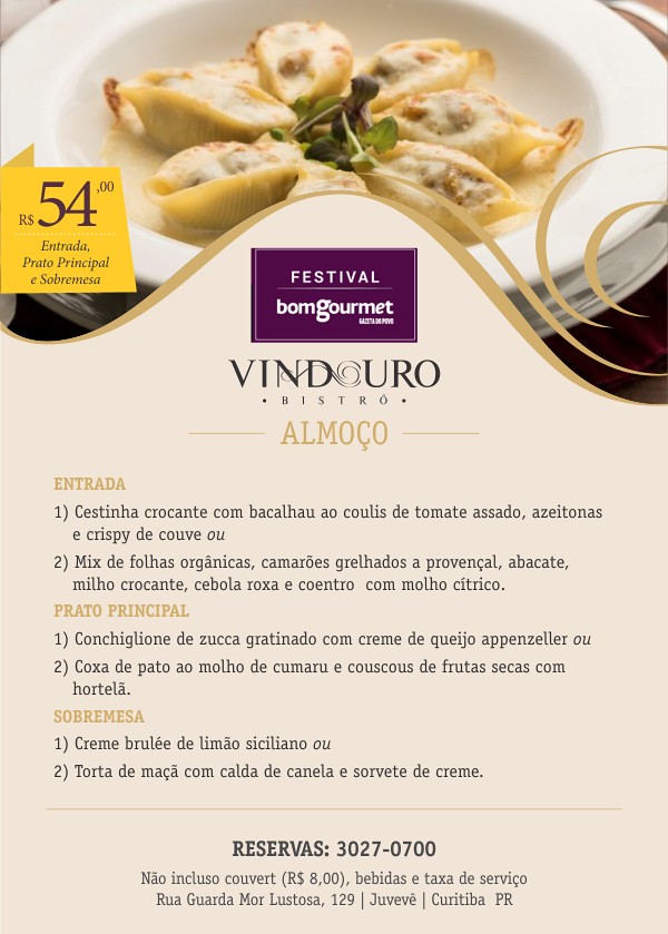 Festival Bom Gourmet - Restaurante Vindouro Curitiba